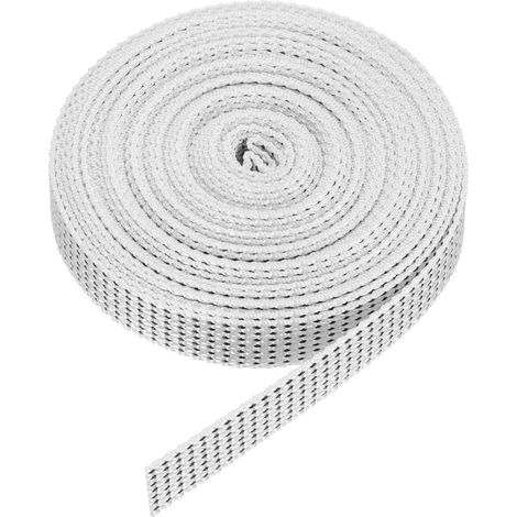 6M Sangle pour Volet Roulant 16 mm pour Enrouleur de Volet Roulant à Visser Enrouleur de Sangle en Saillie, Portes Fenêtres Store Remplacement Kit de Réparation, Noir/Blanc (1/5)