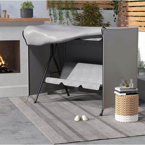 Funda para columpio de jardín (50x31x8 cm), protectora, resistente a la intemperie, poliéster gris (1/5)