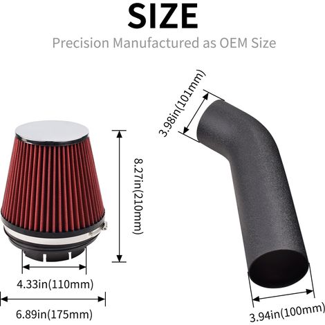 4-inch LS Exchange Cold Intake Kit + Filter for LSX, LS1, LS2 4.8L (1/4)