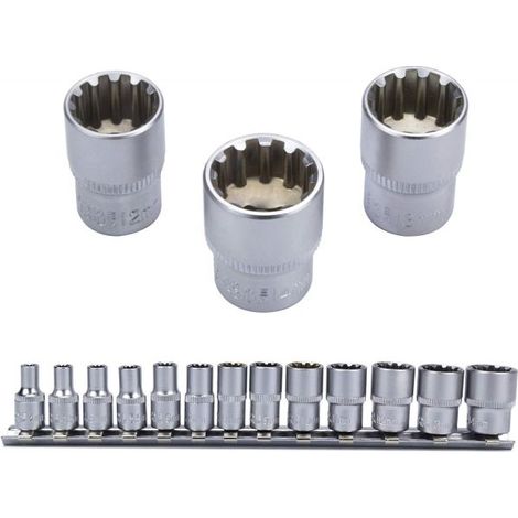 Set 13 chiavi a bussola inserti multi point 1/4" da 4 a 14mm XL13SP14 (1/5)