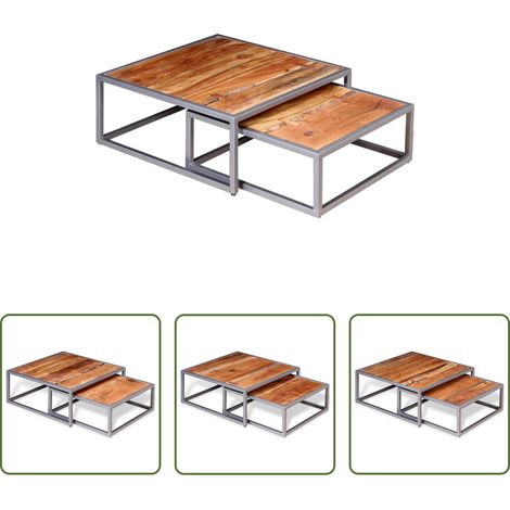 Meuble de salon - Ensemble de table basse 2 pièces Bois d'acacia massif (1/5)