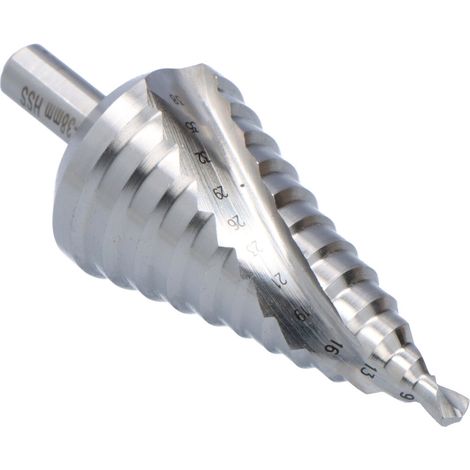 Punta a gradini HSS scanalata a spirale con affilatura a croce Ø 6 - 38 mm - 101053/RUKO (1/5)