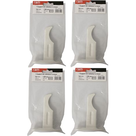Lot de 4 supports à visser pour radiateur en fonte type rideau - longueur axe 90 mm - longueur totale 120 mm - Ram (1/3)