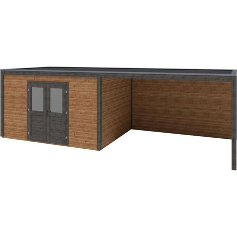 Casetta da giardino in legno Nova 8.06x3.09 m - 24.91 m2 - 28 mm - impregnata - 000485 (1/5)