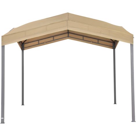 Tepro Pavillon Festzelt 3x3m Gartenpavillon Gartenzelt Sonnenschutz Marabo taupe (1/5)