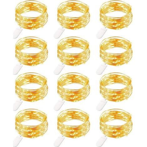 Guirlande lumineuse de Noël, guirlande LED à piles, 20 pièces, 1 m, fil de cuivre, 20 LED - RWChristmas String Lights (1/5)