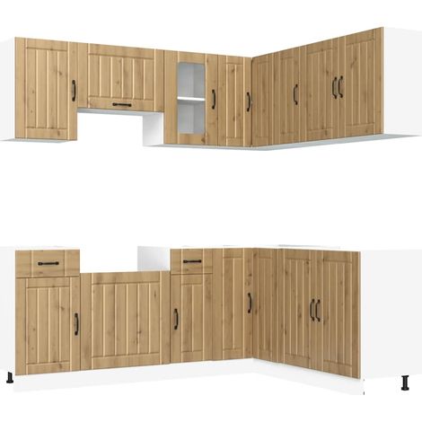 Maison Exclusive - Set Mobili da Cucina 11 pz Kalmar Rovere Artigianale Truciolato