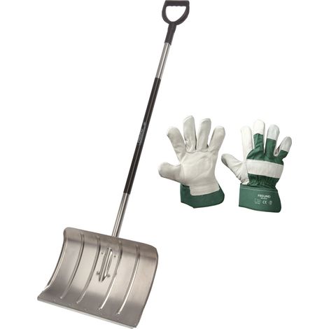 Freund-Victoria Alu-Schneeschieber mit Stahlkante inkl. Handschuhe Worker (1/4)