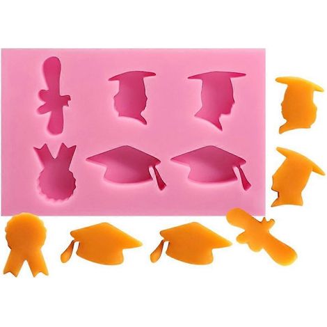 Moule à gâteau en forme de chapeau de graduation à faire soi-même - Outils pour biscuits d'anniversaire et décoration de gâteaux (1/4)