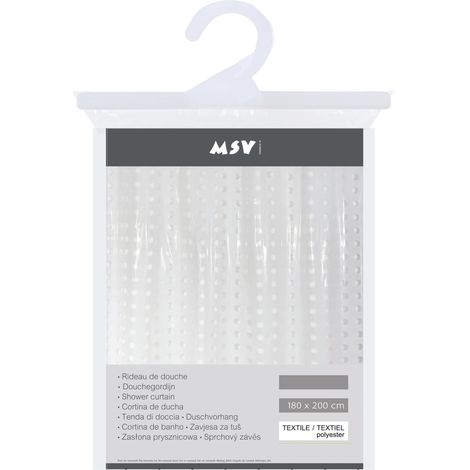 Rideau Pvc Bristol White 180x200cm - Msv