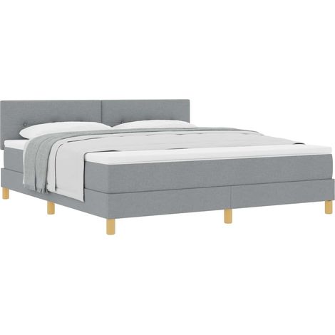 Maison Exclusive - Letto a molle con cuscino Grigio chiaro 180 x 200 cm Tessuto