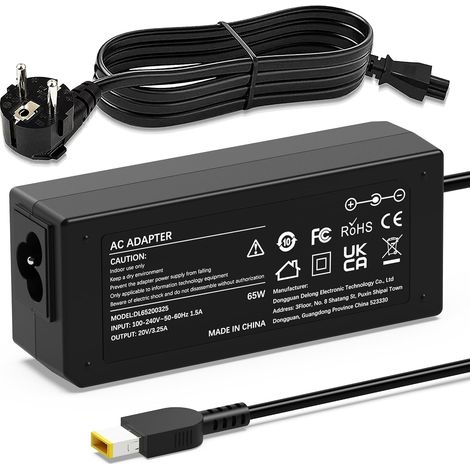 Chargeur PC Portable 65W pour Lenovo Thinkpad Alimentation 20V 3,25A (1/5)