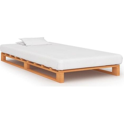 Cadre de lit plateau sans matelas, 90x200 cm, bois massif. (1/5)