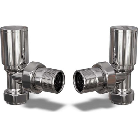 Round - Chrome Radiator Valve Angled Polished 15mm