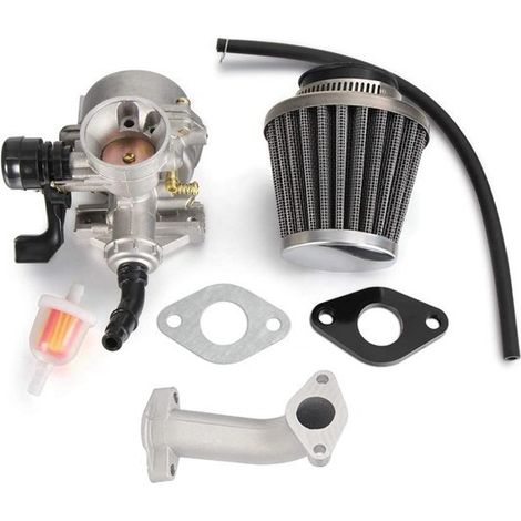 kit. Colour: silver. Material: metal. PZ19 carburetor, air filter, intake manifold kit for off-road motorcycles. (1/5)