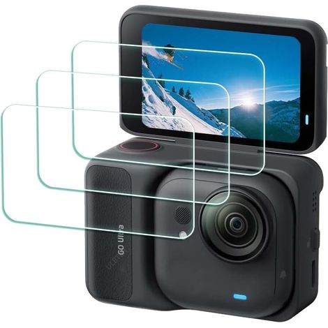 Protections D'écran pour Insta360 Go Ultra [Lot de 3] en verre trempé Insta 360 Go Ultra 0,3 mm Dureté 9H Anti-rayures et anti-bulles