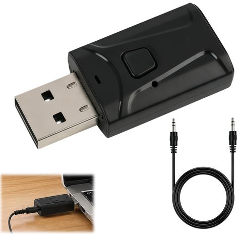 Adaptateur Bluetooth Jack USB 5.0 TX RX Audio sans Fil pour TV PC Voiture (1/5)