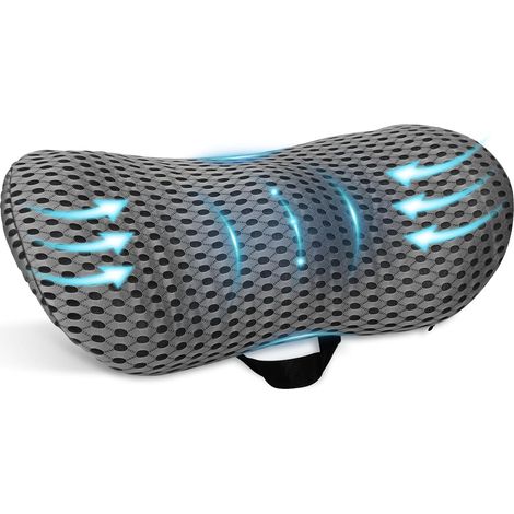 Coussin Lombaire Ergonomique - Coussin Lombaire Voiture,Oreiller de Soutien Lombaire avec Housse Respirante et Sangle Ajustable,Coussin de Soutien Lombaire pour Voiture,Bureau,Lit,Canapé (1/5)