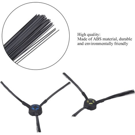 Seitenbürstenaufsatz für Saugroboter, kompatibel mit ILIFE A9/A7/V8S/X750/X800/X787/X785, ABS, 14 cm, 2-teiliges Set