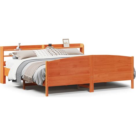 Maison Exclusive - Letto senza Materasso Marrone Cera 200x200 cm in Legno di Pino