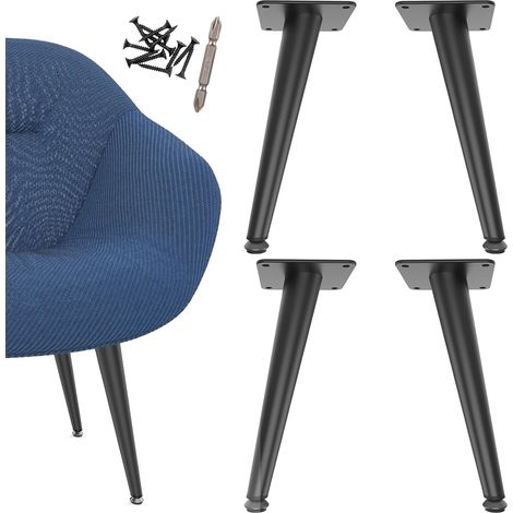 Lot de 4 Pieds de Meubles Noirs Robustes 30,5 cm – Pieds Réglables (1/5)