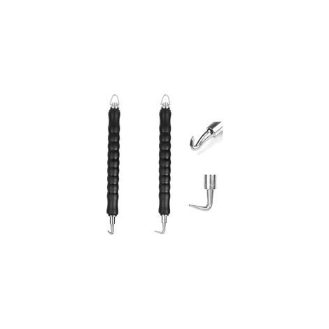 2PCS Torsadeuse Fil de Fer, Ligature Fer a Beton, Twister Crochet Droits et Torsadeuse de Fil Courbes Outils Pour Lien a Boucle Fer a Beton