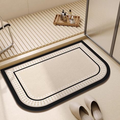 LAN Manoir romain - Grands angles arrondis 5080cm (Terre de diatomées) Tapis de sol en terre de diatomées, tapis antidérapant pour salle de bain, tapis absorbant pour porte de toilettes (1/5)