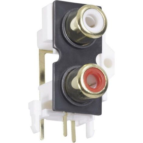 Cinch/RCA embase femelle, verticale BKL Electronic 072384 Nombre de pôles: 2 or, rouge, blanc 1 pc(s (1/3)