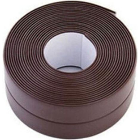 Auto Adhésif Joint Silicone Blanc Salle De Bain PVC Bande Etancheite Autocollante Anti Moisissure Joint Porte Douche pour Cuisine Toilette 2 Pièces(marron) (1/4)