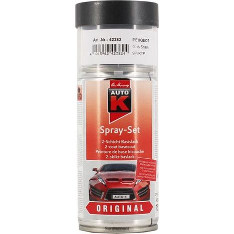 Peinture bicouche constructeur PEUGEOT Gris shark KTP 9P Auto-K 150ml (nécessite un vernis)