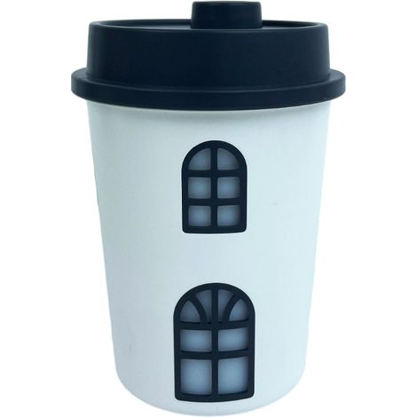 Humidificador de taza de café de 350 ml con iluminación ambiental RGB de 7 colores, silencioso, de gran capacidad, difusor de aroma para escritorio, dormitorio y oficina. (1/3)