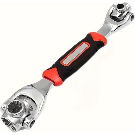 Ensemble 1 pièce : Clé à douille multifonction 8-en-1 (avec poignée ergonomique antidérapante) et clé dynamométrique 52-en-1