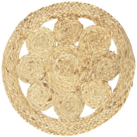 Set de Table Rond Déco "Jute Ajouré" 35cm Naturel (1/4)