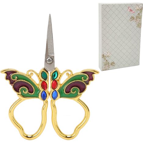 Ciseaux vintage, outil de création de bijoux DIY adapté à la broderie, à la couture et à la confection de bijoux en émail en forme de papillon. (1/5)