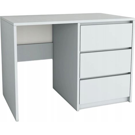 SCRIVANIA MODERNA CON 3 CASSETTI GRIGIO CHIARO  FRONTALI SENZA MANIGLIA 96,2X75X50 CM (1/5)