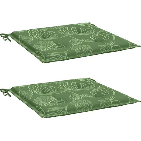 Chair Cushions 2 pcs Leaf Pattern 40x40x4 cm Fabric vidaXL