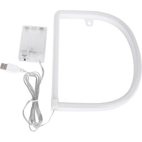 veilleuse-Lumière LED Décorative lettre D rose innovante pour mariage, soirée et décoration cadeau - Lampe flexible USB ou piles (non incluses) (1/5)