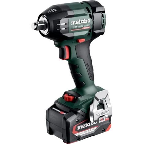 Avvitatore a impulsi Metabo SSW 18 LTX 550 BL, 1/2" 2x 5,2 Ah e caricatore in metaBOX 145