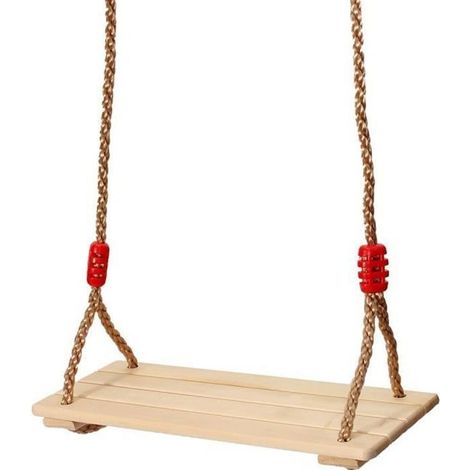 Balançoire - Non spécifié - Siège en Bois - 40x16x1.2cm - Charge 120kg - Corde réglable 110-230cm (1/4)