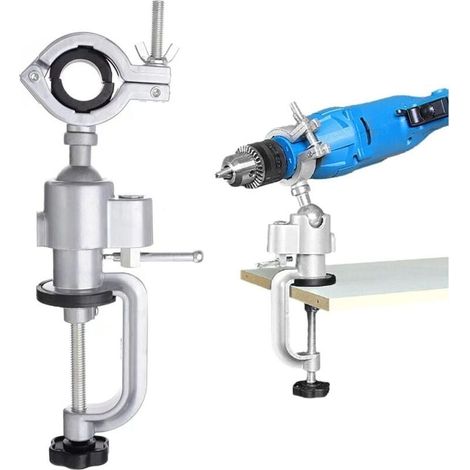 Support de perceuse électrique, rotation à 360 degrés, support vertical multifonction, établi, meuleuse, pinces de table, pinces de travail du bois (35-43 mm) (1/4)