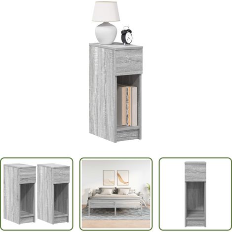 Nachttisch mit Schublade - Nachttische mit Schublade 2 Stk. Grau Sonoma 20x36x60 cm (1/5)