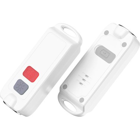 130dB Alarme de sécurité personnelle, Alarme d'autodéfense Lampe de Poche LED d'urgence Rechargeable pour Femmes, Personnes âgées, Enfants (Blanc, 1 Paquet) (1/5)