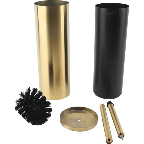 Set brosse WC sur pied et support inox 304 – Nettoyeur base salle bain or, salle de bain (1/5)