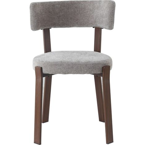 Lot de 4 chaises de salle à manger en tissu moka pied effet noyer NORDIK (1/5)