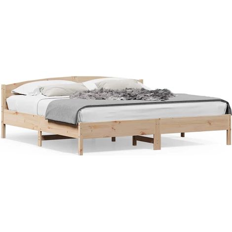 Maison Exclusive - Massivholzbett ohne Matratze 180x200 Kiefernho (1/5)