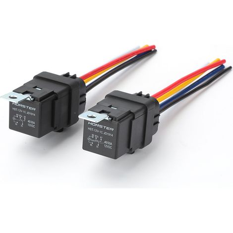 40 A, 12 V, 5-polig, 2er-Pack wasserdichtes Relais Universalrelais für Kfz-Umbau und -Reparatur, 12 V, 5-polig, 2er-Pack einpolig verriegelnd (1/4)
