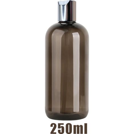 (250-noir-B) Flacon distributeur grande capacité pour lotion, shampoing et savon liquides, flacon presse-presse, idéal pour les voyages et les hôtels, rechargeable et portable. (1/5)