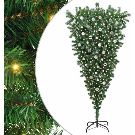 vidaXL Albero di Natale artificiale rovesciato pre-illuminato con (1/5)