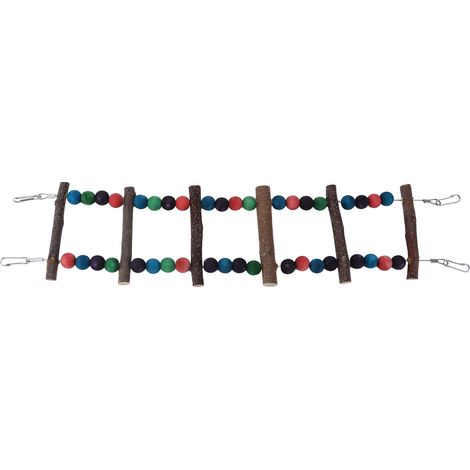 Échelle En Bois Naturel Pour Oiseaux - Pont De Grimpe Coloré - Jouet D'exercice Pour Cage - Accessoire Pour Petits Animaux - Lot De 1 (1/5)