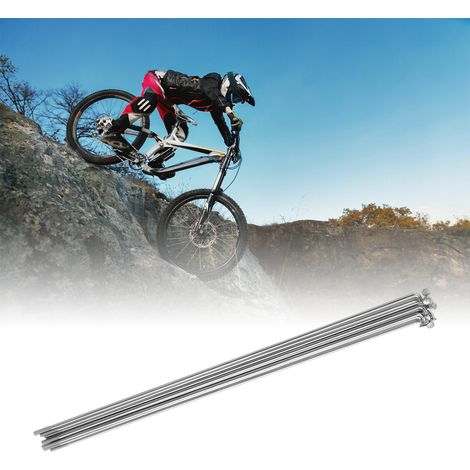 10 Pièces Rayons 14G J-Bend pour VTT et Route, Longueur 193mm, Acier Inoxydable avec Écrous (1/5)